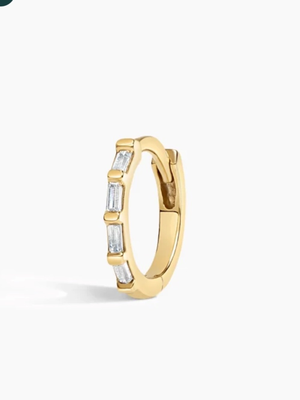 Brilliant Earth - Single Baguette Diamond Hoop Earring in 14K Yellow Gold
